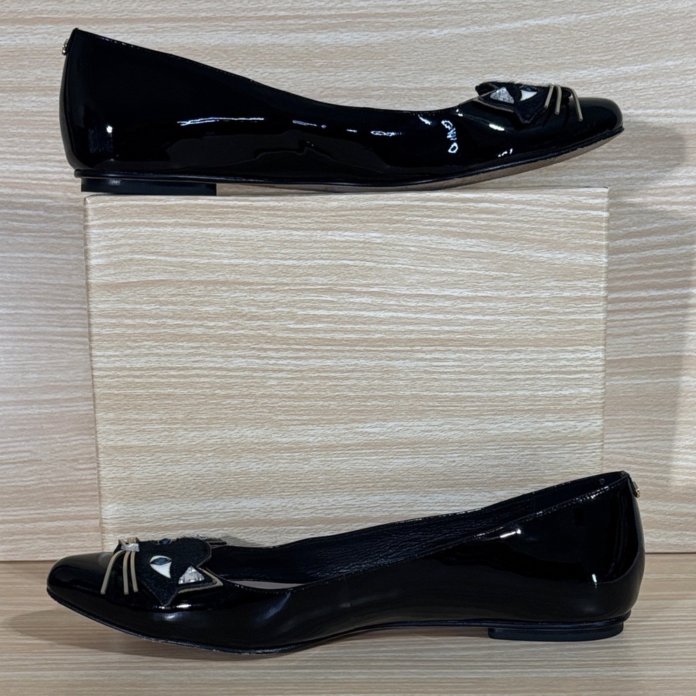 Kate Spade Cat Flats Natasha Patent Leather 8.5M Iconic Rare Chic - Picture 4 of 7